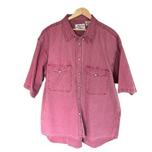 Neutral Gear Men’s Short Sleeve Light Denim Button Down Shirt Size Large